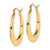 10K Yellow Gold Polished Hollow Hoop Earrings with Classic Creole Design